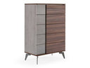 Palermo Italian Modern Faux Concrete & Walnut Chest