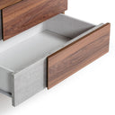 Palermo - Italian Modern Faux Concrete & Noce Bodrum 4-Piece Bedroom Set