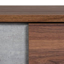 Harris + Palermo - Modern Brown Fabric + Faux Concrete & Walnut 4-Piece Bedroom Set
