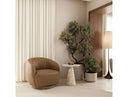 Agatha - Modern Tan Leather Swivel Accent Chair