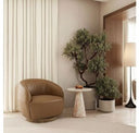 Agatha - Modern Hemp Fabric Swivel Accent Chair
