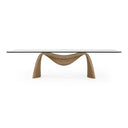 Pangea - Mid-Century Modern Glass + Buckwheat Ash Rectangular Dining Table