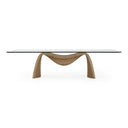 Pangea - Mid-Century Modern Glass + Buckwheat Ash Rectangular Dining Table