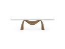 Pangea - Mid-Century Modern Glass + Buckwheat Ash Rectangular Dining Table