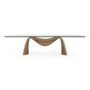 Pangea - Mid-Century Modern Glass + Buckwheat Ash Rectangular Dining Table
