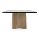 Pangea - Mid-Century Modern Glass + Buckwheat Ash Rectangular Dining Table