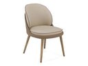Pangea - Mid-Century Modern Cream & Taupe Vegan Leather + Buckwheat Ash Dining Chair (Set of 2)