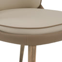 Pangea - Mid-Century Modern Cream & Taupe Vegan Leather + Buckwheat Ash Dining Chair (Set of 2)