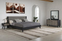 Panther Contemporary Grey & Black 4-Piece Bedroom Set