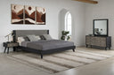 Panther Contemporary Grey & Black 4-Piece Bedroom Set