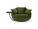 Pascal Modern Round Green Velvet Swivel Lounge Chair