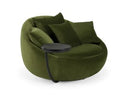 Pascal Modern Round Green Velvet Swivel Lounge Chair
