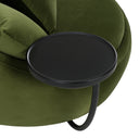 Pascal Modern Round Green Velvet Swivel Lounge Chair