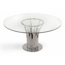 Paxton - Modern Round Glass & Stainless Steel Dining Table