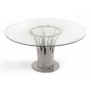 Paxton - Modern Round Glass & Stainless Steel Dining Table