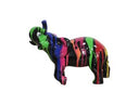 Multi Colored Black Elephant Sculpture