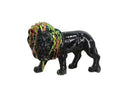 Black Lion Multi Colored Sculpture