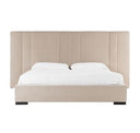 Penelope + Aspen - Modern Beige Velvet + Brown Ash Bedroom Set