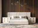 penelope - modern beige velvet bed