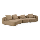 Percy - Contemporary Beige Fabric Left Facing Chaise Sectional Sofa
