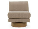 Petito - Modern Beige Fabric + Chestnut Accent Chair