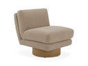 Petito - Modern Beige Fabric + Chestnut Accent Chair
