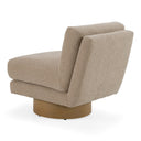 Petito - Modern Beige Fabric + Chestnut Accent Chair