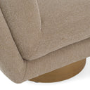 Petito - Modern Beige Fabric + Chestnut Accent Chair