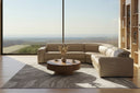 Frazier - Modern Tan Leather Sectional Sofa with 3 Recliners