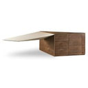 Pilot - Modern Dark Walnut + Beige Leather Desk