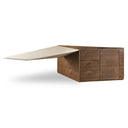 Pilot - Modern Dark Walnut + Beige Leather Desk