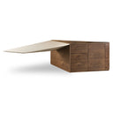 Pilot - Modern Dark Walnut + Beige Leather Desk