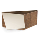 Pilot - Modern Dark Walnut + Beige Leather Desk