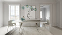 Pittson - Modern Extendable Grey Glass Dining Table