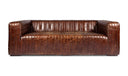 CASTLE SOFA DARK BROWN LEATHER