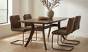 Ansel Dining Chair Grazed Brown Leather - Set Of Two