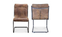 Ansel Dining Chair Grazed Brown Leather - Set Of Two