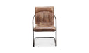Ansel Arm Chair Grazed Brown Leather - Set Of Two