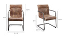 Ansel Arm Chair Grazed Brown Leather - Set Of Two