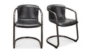 Freeman Dining Chair Onyx Black Leather - Set Of Two