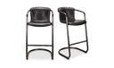Freeman Barstool Onyx Black Leather - Set Of Two