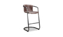 Freeman Barstool Grazed Brown Leather - Set Of Two