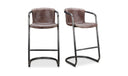 Freeman Barstool Grazed Brown Leather - Set Of Two