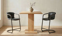 Freeman Counter Stool Onyx Black Leather - Set Of Two