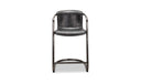 Freeman Counter Stool Onyx Black Leather - Set Of Two