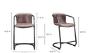 Freeman Counter Stool Grazed Brown Leather - Set Of Two