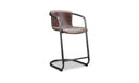 Freeman Counter Stool Grazed Brown Leather - Set Of Two