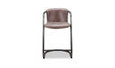 Freeman Counter Stool Grazed Brown Leather - Set Of Two