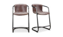 Freeman Counter Stool Grazed Brown Leather - Set Of Two