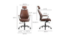 Executive Office Chair Dark Brown Leather